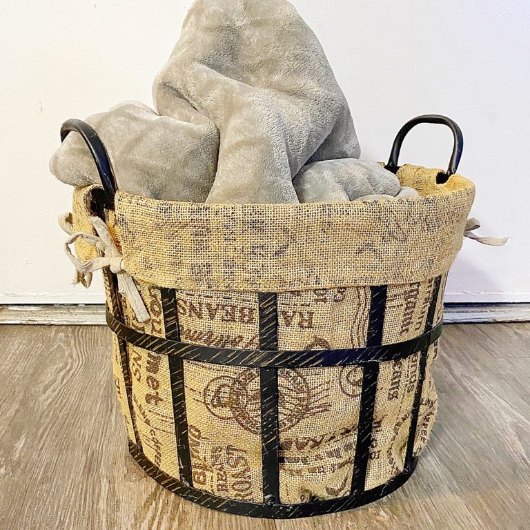 Farmhouse Decor Basket with Blanket