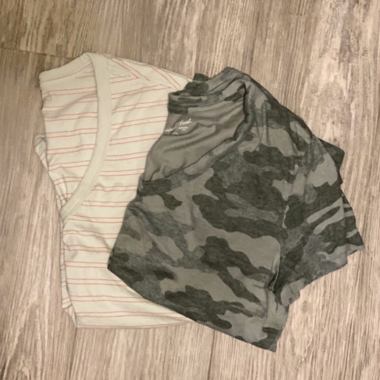 Camo and Striped V Neck Tee Target