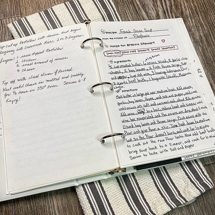 Homemade Recipe Book with Hand Towel