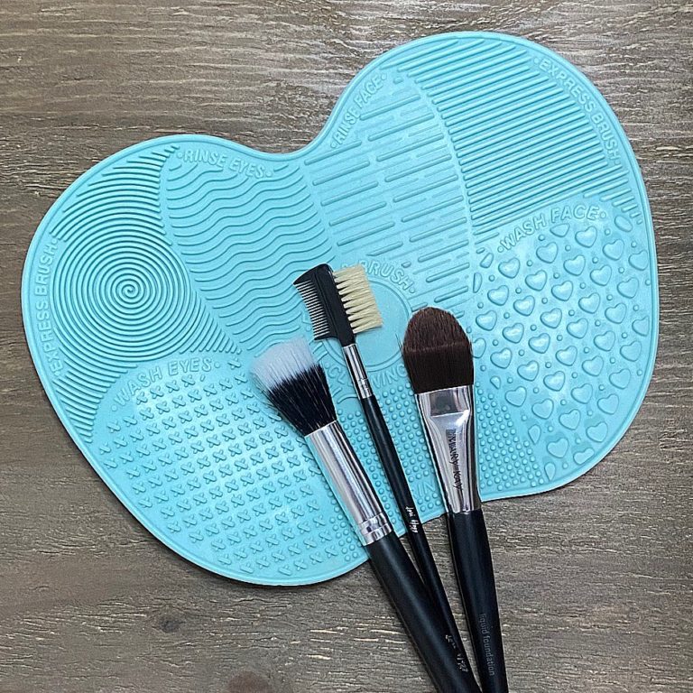 Makeup Brush Cleaning Pad and Brushes